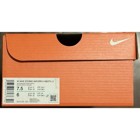 NEW Nike ZoomX Vaporfly Next% 3 White Purple DV4130-104 Women’s Size Multi - Picture 7 of 7